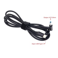 USB Type C PD Charging Cable Cord 19.5V 4.5*3.0mm Blue Tip Male Plug Converter Dc Power Adapter Char