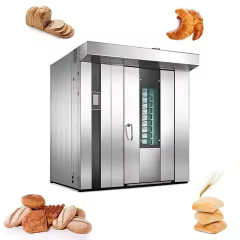Full Automatic Commercial Industrial Big Bakery Bread Rotary Oven Electrical / Gas Rotating Baking O