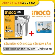 Wooden Stapler Pliers 4-14mm Booster Adjustment Free 5000 Pins INGCO HSG1403