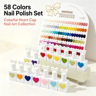 58Color Heart-Shaped Gel Nail Polish Set Macaron Gel Nail Polish Set with Color Chart DIY Nail Art K