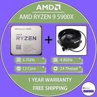 ใช้ AMD Ryzen 9 5900X R9 5900X 3.7 GHz สิบสอง-Core 24-เกลียวเครื่องประมวลผลซีพียู L3 7NM = 64M ซ็อกเ