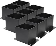 6X 6 Post Base 8 PCS,Inner Size 5.6"x5.6"Deck Post Base,Heavy Duty Metal Black Powder Coated Post Br
