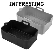 INTERESTING Air Fryer Baking Tray, Reusable Rectangle Air Fryer Basket, Silicone Rectangle Basket Co