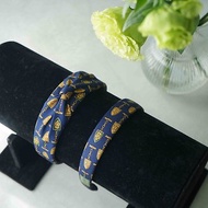古董領帶改製手工髮箍-CHANEL香奈兒-深藍-/窄版情人節禮物