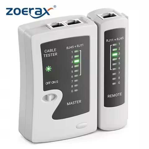ZoeRax RJ45 Network Cable Tester Ethernet Tester Tool for RJ45 LAN Ethernet Cable Cat6 Cat6a Cat5 Ca