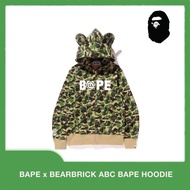 BAPE x Bearbrick ABC Bape Hoodie Green 100% Original