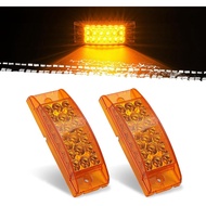 2pcs 6 Inch Amber Side Marker Lights 21 LED trailer Turn Signal Lights 6"x2" Rectangle Clearance Lig