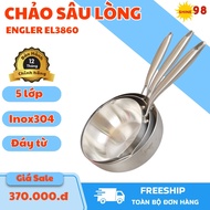 Chảo Inox 304 5 lớp liền khối sâu lòng Engler EL3860 không kén bếp bảo hành chính hãng 12 tháng