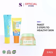 SOMETHINC [3 PCS] 3 Steps to Healthy Skin (Sabun Cuci Muka Pelembab Sunscreen) free box