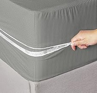 BSB HOME Premium Cotton Mattress Cover/Protector with Zipper Chain|Provides All Around Protection wi