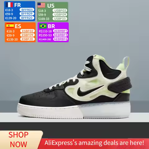 Nike Air Force 1 Mid Top Unisex Classic Sneakers, Cushioned Comfort Durable Design for Casual Street