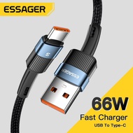 Essager สาย USB ชนิด C ชาร์จเร็วสำหรับ Huawei P40 Pro P30สายชาร์จข้อมูล66W 6A สำหรับ Samsung S21อัลตร้า S20 poco