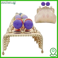 SUCHENSG Purse Clasp Frame, Metal Candy Color Purse Frame Kiss Clasp, Square Bag Kiss Clasp Lock