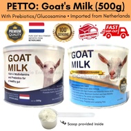 PETTO: Goat's Milk with Prebiotics/Glucosamine (250g/500g) - Premium. For young, old, pregnant pet CATS &amp; DOGS