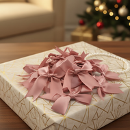 50 Pack 2.5cm Satin Ribbon Bows for DIY Apparel, Gift Packaging, and Floral Crafts