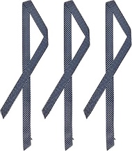 GORGECRAFT 3Pcs 75.2 Inch Polka Dot Skinny Silk Scarf Blue 1950s Retro Neck Long Fashion Narrow Bag 