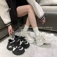 Tata [Ready Stock➕Pre-Order] Korea Ou Ni Thick-Soled Casual Daddy Shoes Inner Heightening Daddy Shoe