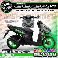 HONDA CLICK VERSION 4 NEW 2026 SCOOTER DECAL STICKER NIGHT RUNNER DESIGN