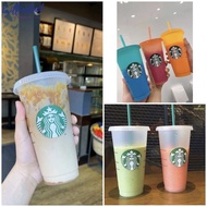 [NEW] Starbucks Limited Edition Cold Cups Glittery Reusable Cold Cup Tumbler Color Changing cup Plastic Tumbler straw cup 24 oz water cup 2022 New year gift brilliantant