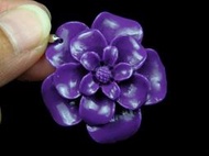 彩色飾界╭☆水晶坊-嬌豔神秘紫海竹珊瑚山茶花墜子 非常漂亮