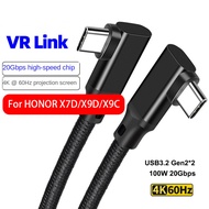 VR Line LINK Line Double Bend CtoC Type-C Data Line Quest2 with IC Metaverse Game Projection Cable f