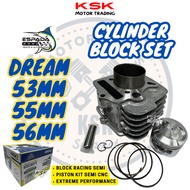 【5.5 SALE】ESPADA CYLINDER BLOCK RACING SEMI PISTON KIT CNC 53MM 55MM 56MM EX5 DREAM WAVE100