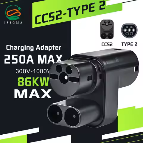 ISIGMA CCS2 To Type2 Electric Car Charging Adapter Converter Compatible With Tesla Model S/X - EV Ch