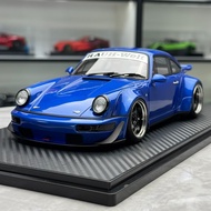 [Ready Stock] IG Porsche 964 RWB Black JDM Simulation Resin Car Model Collection 1 18 Ornaments Gift