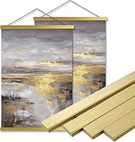 Bluesun 2 Pack Magnetic Poster Hanger Frame 18inch gold - 18 inch Wide Poster Frames Fit 18x24 18x30