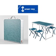 Decathlon / Foldable Table / Camping Foldable Table / 4 Stools Set / 4 - 6 Person / Quechua