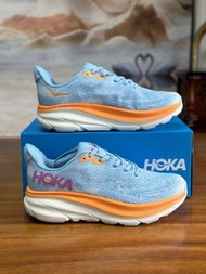 【全新正貨】HOKA ONE ONE Clifton 9 减震防滑耐磨低帮跑步鞋 女款 蓝橙