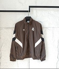 Adidas REAL MADRID OG TRACK TOP 聯名款戶外拼色條紋運動拉鍊立領復古夾克球衣外套
