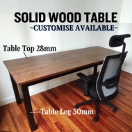 𝗫𝗭 Solid Wood Table made of Rubberwood Table Top 28mm Meja Belajar Writing Desk