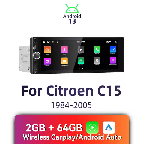1 Din Car Radio Android for Citroen C15 1984-2005 6.86" Screen Stereo Carplay Android Auto Multimedi