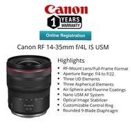 Canon Malaysia Set Canon RF 14-35mm f/4L IS USM lens original RF mount Full Frame Format