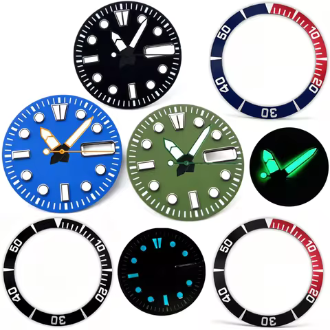 28.5mm Sea Urchin Watch Dial Diver Sloping Aluminum Bezel No logo For Seiko 5 Sports SNZF NH36 4R36 