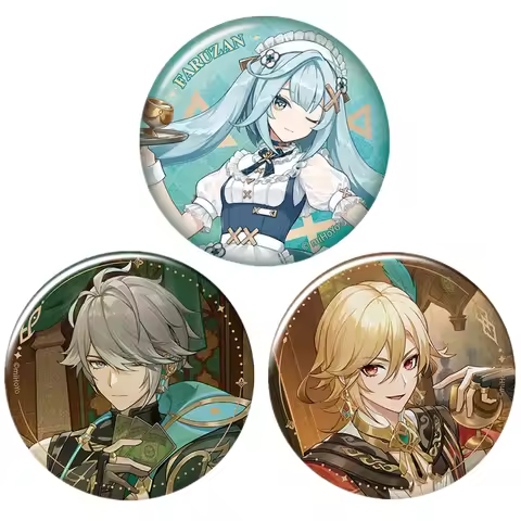 58mm Game Genshin Impact Faruzan Alhaitham Kaveh Cosplay COSTUME Badge Pin SPTE Tinplate Brooch Prop