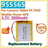 For Camera Tablet PC DVD Mobile Power GPS Locator 955565 Lithium Polymer Battery 3.7V 5000mAh Rechar