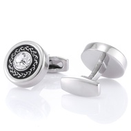 High Quality Vintage Pattern Silver Round Men's French Cufflink Premium Suits Custom Shirt Accessori