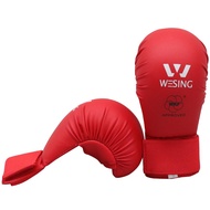 Wesing WKF Sparing Karate Gloves Without Thumb Protection Blue Red