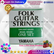 Senar Gitar Yamaha Murah Bonus 1 pik Gitar Random - Tersedia Untuk Gitar Akustik dan Klasik  1 set isi 6 Senar - Naffay Sports