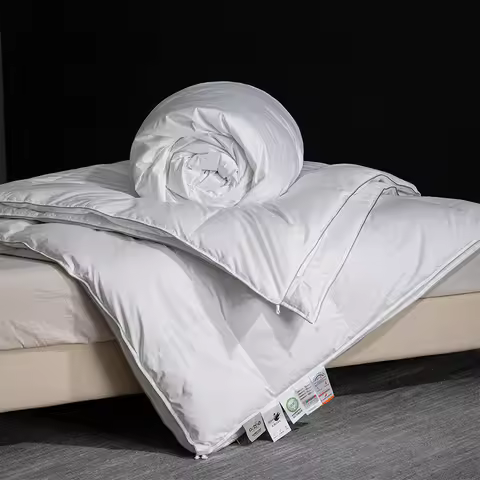 King Size Goose Down & Silk Duvet Set - Master Bedroom Luxury, 240x260cm, Zipper Connect