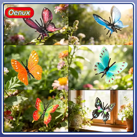 Oenux Realistic Insect Figurines Spider Grasshopper Ant Cicada Bee Orchid Mantis Butterfly Swallowta