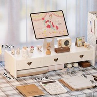 電腦增高架 多功能桌面置物架 辦公桌帶抽屜臺式顯示器螢幕抬高支架（平行進口）（快遞送貨上門）