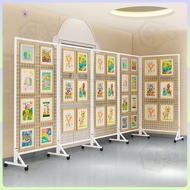 Folding Grid Display Stand Kindergarten Works Display Stand Painting Exhibition Studio Mobile Outdoo