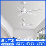 吊扇客厅餐厅家用白色风扇静音变频商用吊顶工业无灯电风扇风扇灯