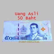 Uang Asing Thailand Baht Pecahan 50 Baht ( 1 LEMBAR UANG ASLI )