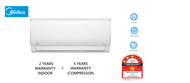 MIDEA R32 NON-INVERTER AIR-CONDITIONER (1.0HP/1.5HP/2.0HP/2.5HP)