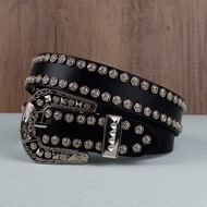 Guangzhou Belt Men's High-End Rivet Belt Unique Fashion Trend Punk Men's Belt y2k Pants Belt Women