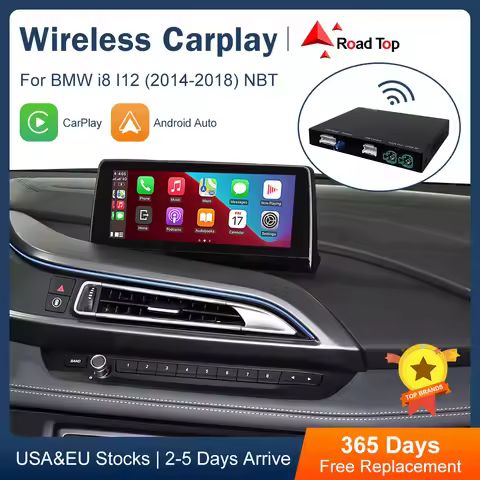 Road Top Wireless CarPlay for BMW i8 I12 NBT System 2014-2018 with Android Auto Interface Mirror Lin